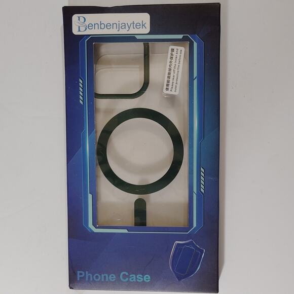 Magnetic Clear Case With Deep Green Trim For iPhone 15 Pro Max Phone - Picture 3 of 5